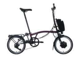 Brompton C-Line Electric - 12 Speed - Typ H - 16 Zoll 300Wh 12K Faltrad - Amethyst Lacquer